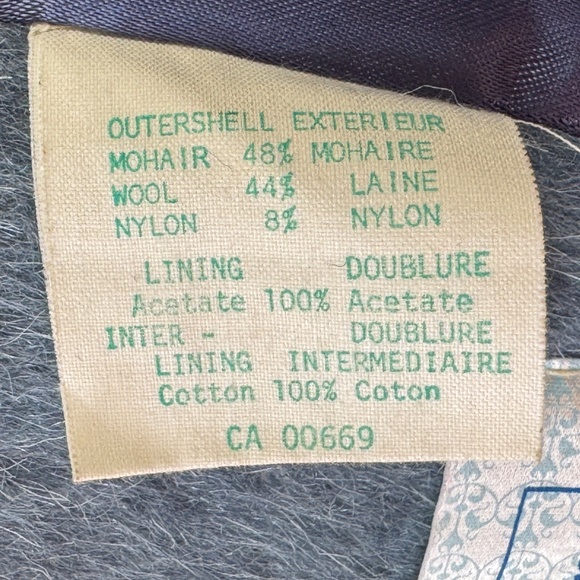 Vintage 80s coat, blueish lavender grey, Sears mohair, wool blend, 12/14 (L/XL) - Picture 13 of 15